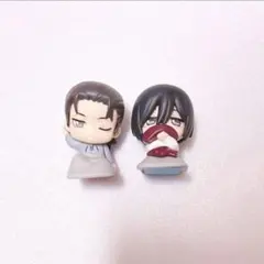 【未使用品】進撃の巨人 おねむたん エレン・イエーガー ミカサ・アッカーマン