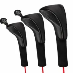 ゴルフクラブ ヘッドカバー3点セット クラブカバー ドライバー FW UT BL