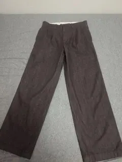 【UNIQLO C】 タックストレートパンツ/デニム ダークブラウン 76