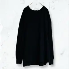 a3383 ローリーズファーム ワッフルカットソー 黒 F 丸首 ゆったり 春秋