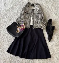 小柄ママ♡イネド ツイードジャケット セットアップ Ｓ〜M 卒業式 入学式