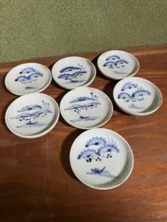 ⑩江戸後期 古伊万里 染付 手塩皿7客