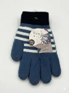 【新品】裏起毛 ボーダー手袋 FREEサイズ スマホ対応
