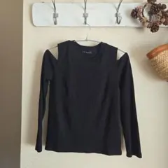 INGNI 肩あき リブカットソー ブラック