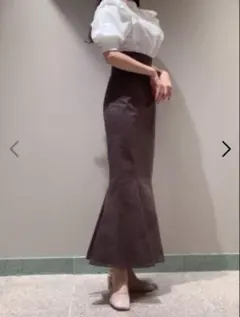 snidel ハイウエストヘムフレアスカート　マーメイドスカート