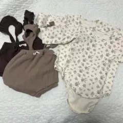 TAMSmuu フリルサスペンダーパンツ、ロンパース