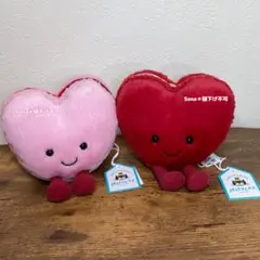 新品　jellycat マカロン 2体セット　赤 ピンク ハート