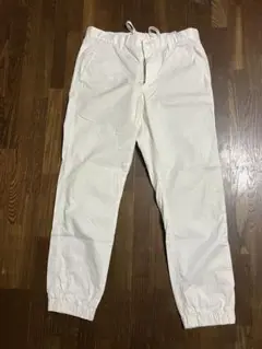 ユニクロホワイト コットンジョガーパンツ Mサイズ