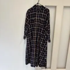 studio CLIP チェック柄 ロングシャツワンピース