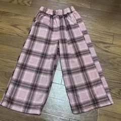 ピンク系チェック長ズボン 110サイズ