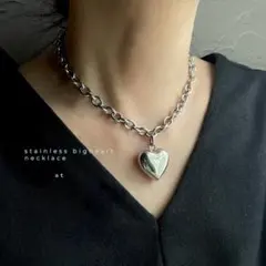 big heart necklace/ステンレス　TOGA ROKUお好きにも!