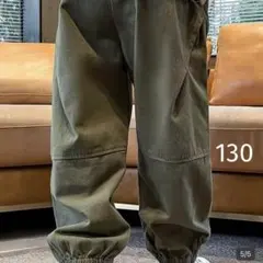 カーキ　ロングパンツ　カーゴパンツ　ワイドパンツ　秋