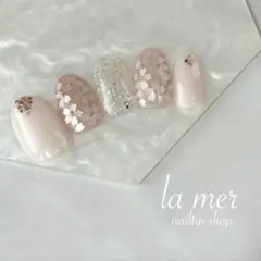 【10本セット】春の新作｜桜×奥行きフラワー×ラメ｜サイズオーダー制