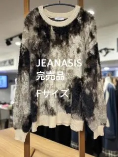 【JEANASIS 】ファー調、アニマルライクパターン長袖ニット Fサイズ