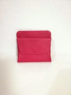 ミニ財布 ボックス型小銭入れカード入れ付きコインケース ピンク