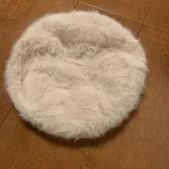 ファー ベレー帽 クリーム色