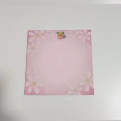 プーさん メモ用紙 ピンク 花柄