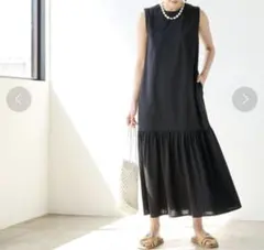 グリーンレーベルリラクシング　Oggiコラボ Aライン ティアード ワンピース