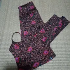 ジャザサイズ ヒョウ柄花柄 セットアップS/M