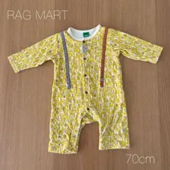 RAG MART ラグマート 冬柄 クリスマス ロンパース70cm