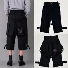 00s クロップド ボンテージパンツ バムフラップ V系 お兄系 ギャル y2kのサムネイル