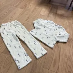 フラワープリント フリースパジャマセット 100cm
