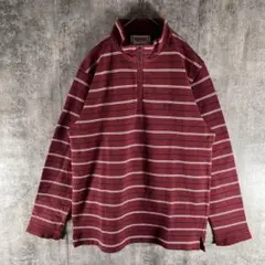 90s マックレガー 長袖ポロ レトロ 古着 ボルドー L ハーフジップ　刺繍