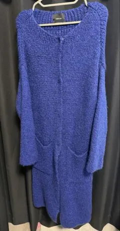 ZARA KNIT ロングカーディガン ブルー M