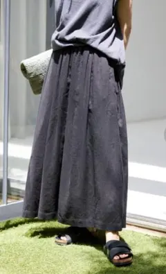 タグ付き新品　イエナ　フレアスカート　ブラック　黒　リネンレーヨン