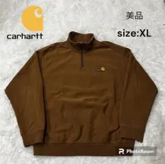 carhartt カーハート　ハーフジップ　XL ブラウン　茶　トレーナー