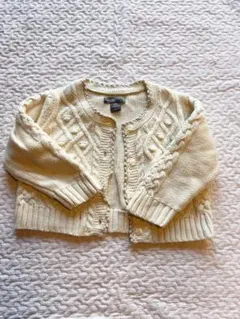babyGap アイボリー ケーブル編みニットカーディガン