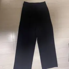 ブラック スラックス ワイドパンツ ストレートパンツ ハイウエスト