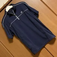【美品】Kasco★ハーフジップ ポロシャツ ネイビーのサムネイル