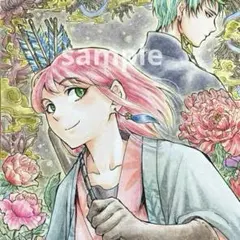 け*い様 手描きオリジナルイラスト アナログ 色紙 水彩 原画