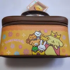 ポムポムプリン　バニティポーチ　ケース　多収納　小物入れ　王冠　しまむら
