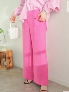 Spick & Span ポケット ツィードパンツ ピンク 36 ワイドパンツ