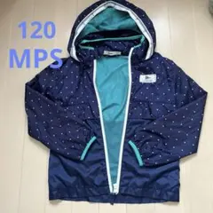 MPS ウィンドブレーカー 120cm ネイビー ドット柄
