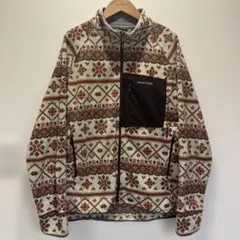 美品★モンベル クリマプラス100 プリントジャケット フリース メンズM 総柄