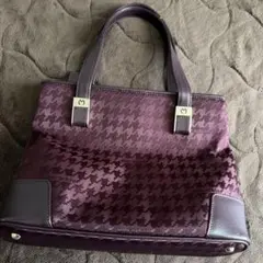 mila schon ミラショーン ハンドバッグ 千鳥格子柄 ワインレッド