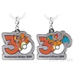 ポケモン30周年　メタルチャームマスコット2点セット　ヒトカゲ　リザードン
