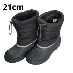 スノーブーツ 防寒 ボア仕様 通学 21cm 黒 ブラック 男女共用