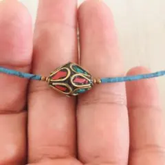 赤珊瑚＋トルコ石☆ネパール☆ターコイズブルーネックレス☆☆