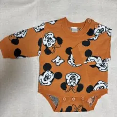 futafuta 長袖ロンパース ミッキー ミニー 70