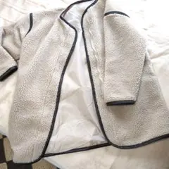 アイボリー ムートン風フリースコート M 〜３L