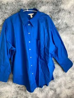 <h&m> ロイヤルブルー　オーバーサイズシャツ　L