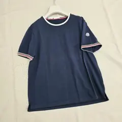 i*n様 モンクレール　首刺繍　Tシャツ　ネイビー　XS　国内正規品　3S672 N*N様 モンクレール 首刺繍 Tシャツ ネイビー XS 国内正規品 3S672