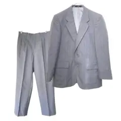 美品◎OAK　セットアップスーツ　ストライプ　グレー　ビジネス　フォーマル（M）