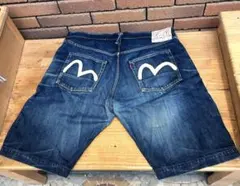 EVISU エヴィス デニム ハーフパンツ カモメ 白 W40