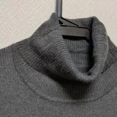 GALLERY　VISCONTI　グレー リボン付きタートルネックセーター