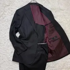 Dunhill スーツ セットアップ 裏地 ボルドーウール L相当 ブラック